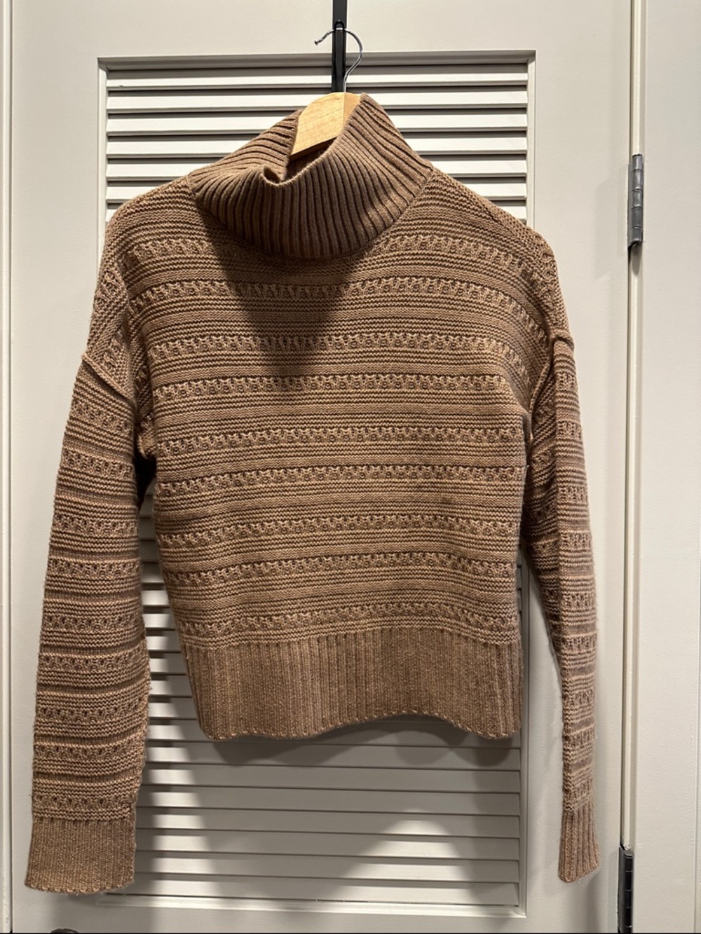 Forte Cashmere Ribbed Cowl-Neck Sweater in Brown